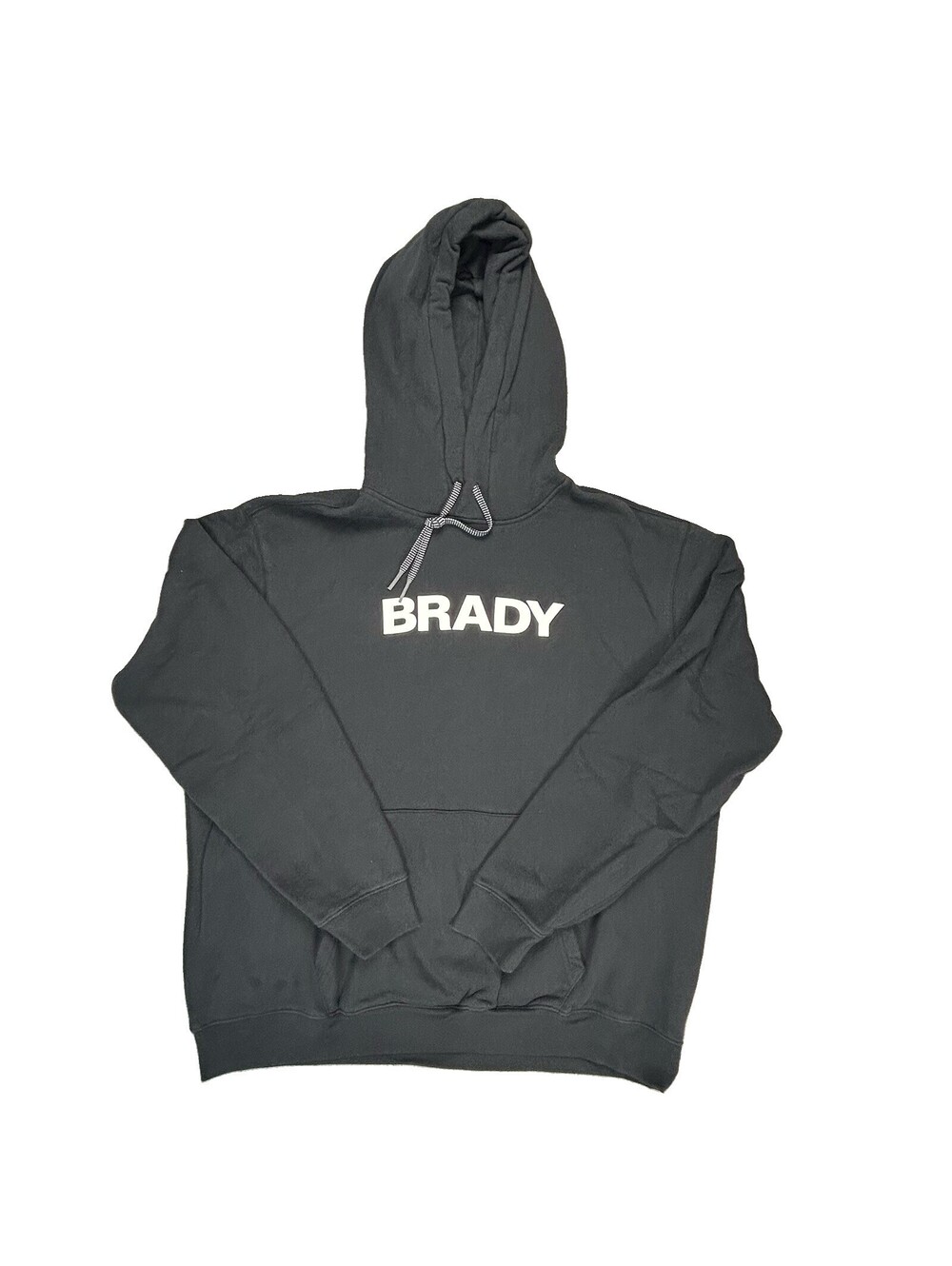 BRADY Brand Cotton Fleece Wordmark Pullover Hoodie Men Black Sweatshirt XL 237